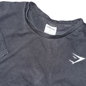Gymshark Shirt Mens Large Black Short Sleeve Performance Gym Cotton Athletic Tee
